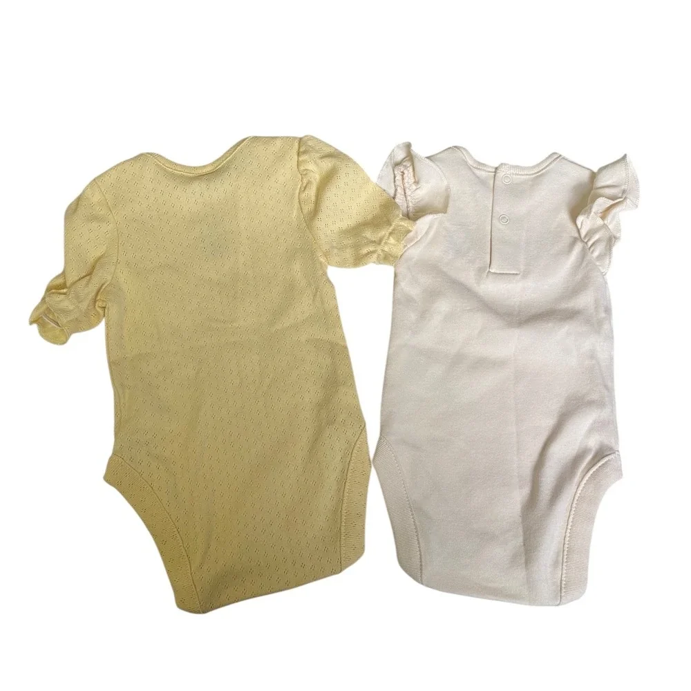 Jessica Simpson Baby Girl 0-3M Bodysuit Sunflower Set Yellow‎ Sleeved Outfit 215